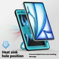thumbnail image 5 of Shockproof Case for Apple iPad Air 11 Inch M3 M2 2025/2024, Rugged Hybrid Protective Cover with Pencil Holder & Shoulder Strap Kids Friendly Rotating Kickstand Case for iPad Air 11 Inch, Lightblue, 5 of 9
