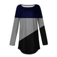 thumbnail image 5 of ATOYSOY Women's Crew Neck Sweatshirts Outwear Loose Dressy Tops Casual Shirts Fashion Retro Color Block Pullover Workout Long Sleeve Tees Fall Winter Black L, 5 of 5