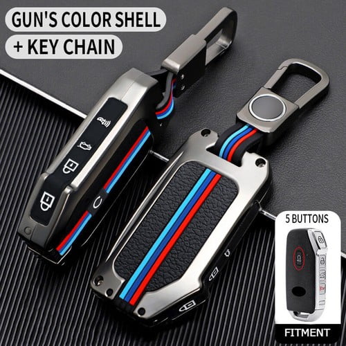 Car Key Fob Cover Case Protector Zinc Alloy 3 4 5 Buttons Remote Key Case Cover Fob For Kia Seltos Telluride K5