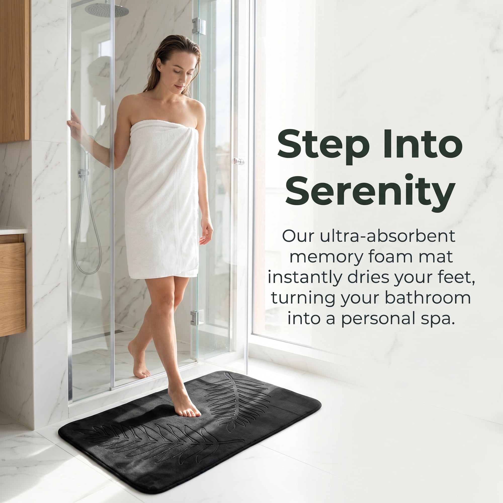 Unique Bargains Thick Absorbent Plush Non Slip Microfiber Bath Mat Black 24" x 16"