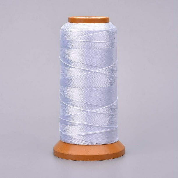 1 rollo de 550 m (601,48 yardas) de hilo de poliéster de 0,5 mm para abalorios, materiales para encordar pulseras, collares, abalorios, bisutería y manualidades.