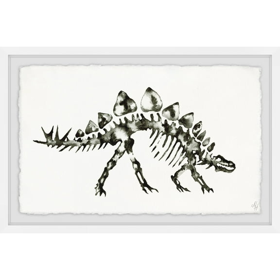 Marmont Hill Stegosaurus Skeleton Framed Wall Art, 12.00" x 1.50"