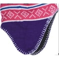 thumbnail image 3 of SWAK Girl's Emoji Peace Sign Knit Hat with Ear Flaps and Pom in 3 Vivid Colors, 3 of 5