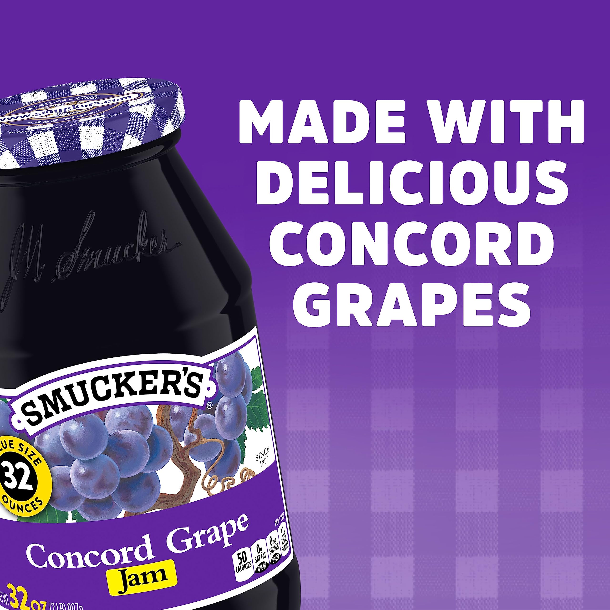 2X - Smucker,S Concord Grape Jam, 32 Ounces