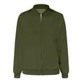 thumbnail image 4 of Arlun Women's Zip up Bomber Jackets Casual Long Sleeve Spring Zipper up Loose Fit Coats Lightweight Solid Color Simple Stylish Outerwear Windbreaker with Pockets Army Green XL, 4 of 5