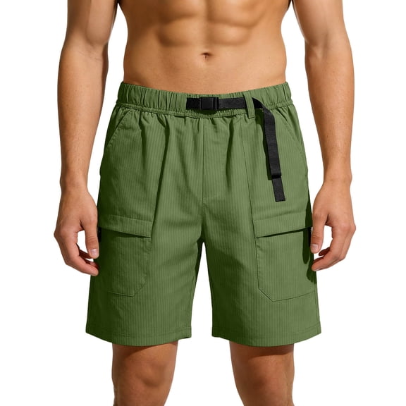 Zynoxe Cargo Shorts for Men with Pockets Comfortable Knee Length Straight Leg Mens Shorts Breathable Quick-Dry Drawstring Waist Athletic Shorts Casual Solid Color Outdoor Plus Size Shorts M