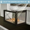thumbnail image 2 of Cat Window Box Perch Weatherproof Window Catio Cat Enclosure Bug Proof Wire Grid Fits Double Hung Frames 25.4" to 43.3" Wide, 2 of 7