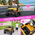thumbnail image 2 of VIBESPARK 12V Ride on Toys for Toddlers Ride on Cars with Remote Control, Battey Powered Ride on Truck Car w/ Bluetooth Music, LED Lights, Spring Suspension, 3 Speeds, Yellow, 2 of 11