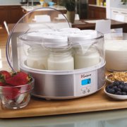 Euro Cuisine YMX650 Digital Yogurt Maker with 7 Glass Jars and 15 hours Timer
