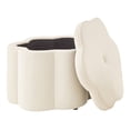 thumbnail image 6 of Set of 2 Ottoman with Storage,Flower Shape Petal Ottoman,Upholstered Velvet Storage Ottoman Bench,for for Living Room, Living Room and Entryway - Cream, 6 of 8