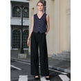 thumbnail image 2 of DARING DIVA Women's Linen Vest Button Down V Neck Business Waistcoat S Dark Blue, 2 of 6