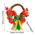 thumbnail image 3 of Figura de pollito, corona de hortensias para puerta, colgante, corona de ratán con hojas de arce simuladas, decoración, 3 of 7