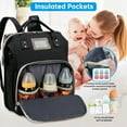 Diaper Bag Backpack, Multifunctional Baby Changing Bag with Foldable Crib & Insulated Milk