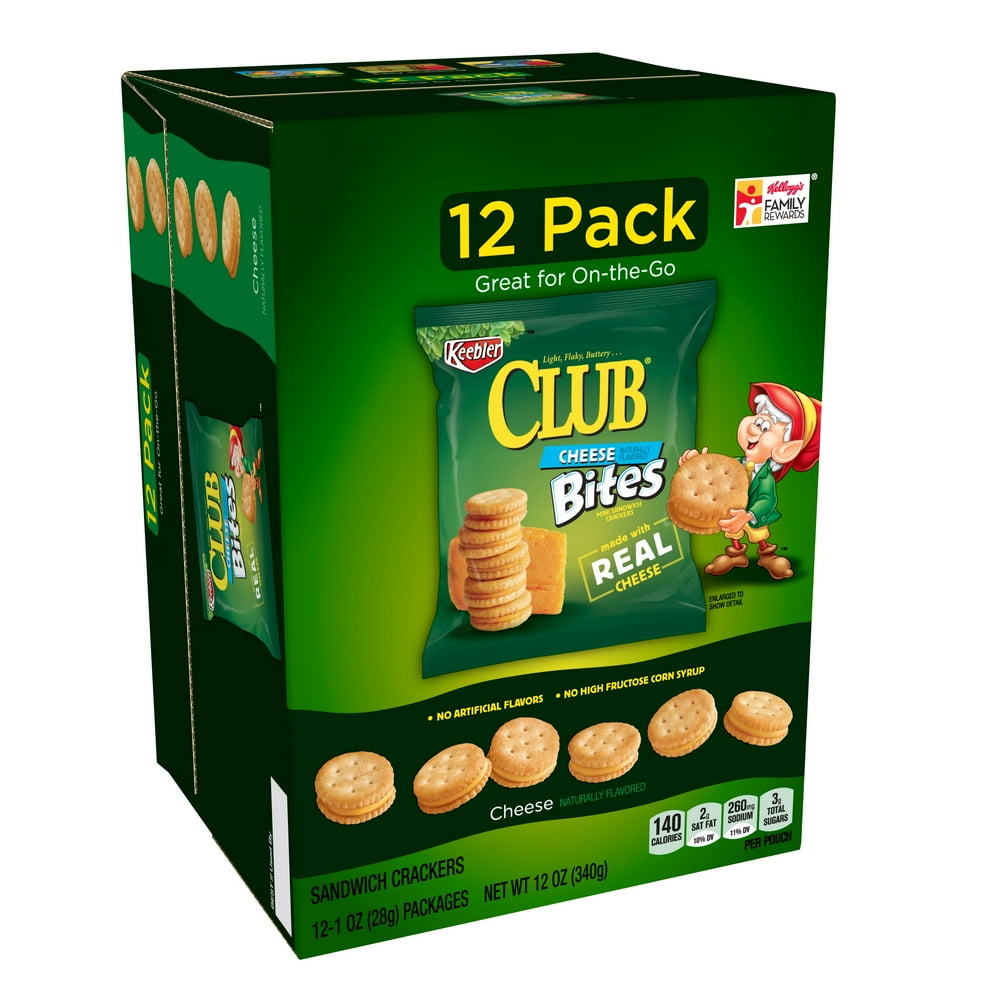 Keebler Club Cheddar Cheese Bites Sandwich Crackers, 1 Oz., 12 Count