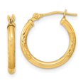 thumbnail image 1 of Quality Gold TF2000 14K Yellow Gold Polished & Satin Diamond-Cut Hoop Earrings, 1 of 1