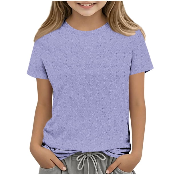 Top de Manga Larga de la Moda de los Niños de Color Sólido Cuello Redondo Suelto Y Casual Tops para el Uso Casual Diario, Interior, Regreso a Casa, Fiestas de Cumpleaños, Vacaciones, Fotografía
