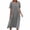 Khaki, variant on Women's Cotton Linen Midi Dress Casual Plus Size Crew Neck Short Sleeve Dresses Loose Fit Comfy Flowy Dresses for Old Women Holiday deal