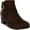 Brown MC, variant on KAREN SCOTT Womens Black Croco Embossed Crisscross Straps Buckle Accent Francess Almond Toe Block Heel Zip-Up Booties 9 M