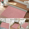 thumbnail image 6 of Peach Pink Area Rugs 2x3 for Living Room, Farmhouse Burlap Solid Pink Color Modern Linen Texture Non Slip Washable Rug Runner, Low Pile Indoor Floor Carpet Mat Bathroom Rugs for Bedroom, Kids Room, 6 of 9