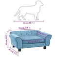 thumbnail image 4 of vidaXL Dog Sofa Turquoise 72x45x30 cm Plush, 4 of 5