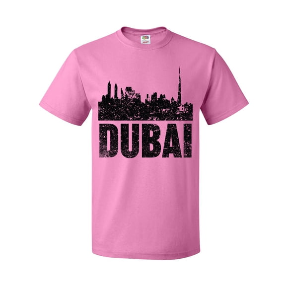 Inktastic Dubai City Skyline with Grunge T-Shirt