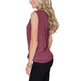 thumbnail image 3 of Camisetas sin mangas con cuello en V y botones para mujer, camisetas básicas informales de verano sin mangas, camisola con tiras en la parte delantera, Wine Red-XL oso de fresa  vestir, 3 of 4