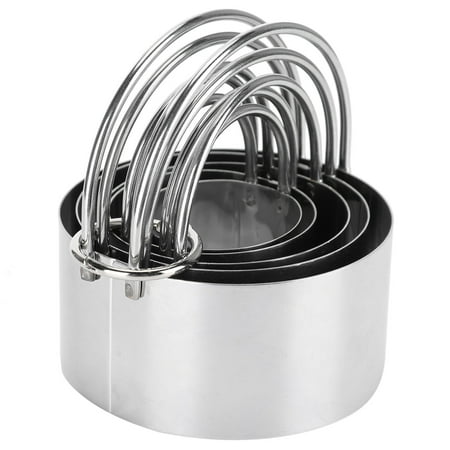 

Henmomu Pastry Cutters Cookies Cutter 5PCS/Set Biscuits Cutter Stainless Steel Round Cookies Cutter With Handle Baking Dough Tools
