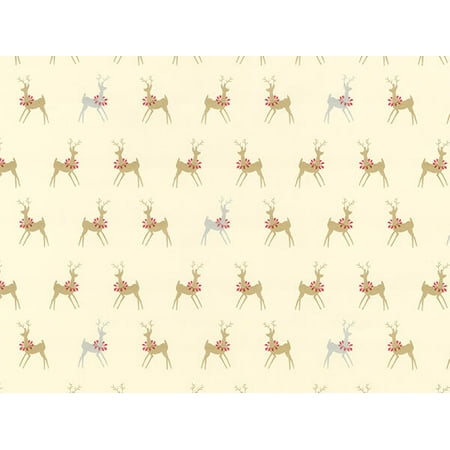 Pack of 1, Oh Deer 26" x 417' Half Ream Roll Gift Wrap for Holiday, Party, Kids' Birthday, Wedding & Special Occasion Packaging
