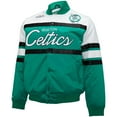 thumbnail image 2 of Men's Mitchell & Ness Kelly Green/White Boston Celtics Big & Tall Heavyweight Full-Snap Satin Jacket, 2 of 3
