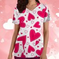 thumbnail image 1 of TIMIFIS Hauts de Blouse pour Femmes, Manches Courtes, Col en V, Imprimé, avec Poches, P, 1 of 5