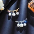 thumbnail image 4 of Ayyufe Fashion Women Faux Pearl Dangle Brooch Pin Cardigan Shawl Clip, 4 of 7