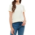 thumbnail image 4 of Women's Basic Solid Crew Neck T Shirt, Small, Ivory, 4 of 5