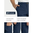 thumbnail image 6 of 33,000ft Men's Convertible Hiking Pants, Quick Dry Stretch Zip-Off Lightweight Cargo Pants for Camping Fishing Dark Denim 34W x 30L, 6 of 7