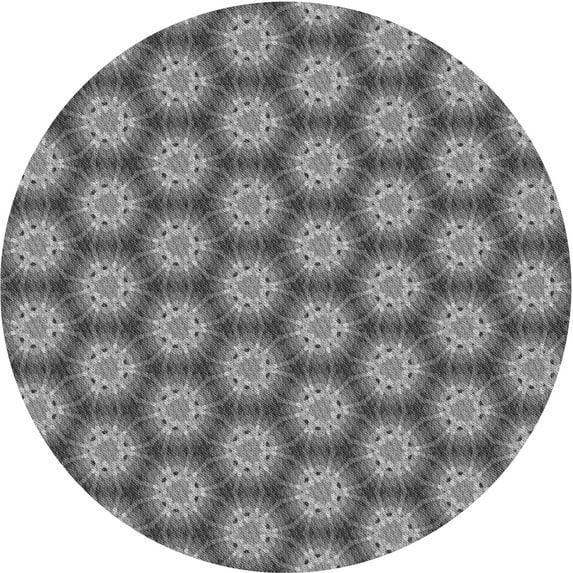 Ahgly Company Machine Washable Indoor Round Transitional Grey Gray Area Rugs, 4' Round