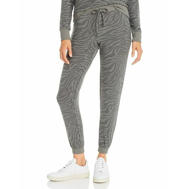 Chaser CW7536 Zebra Print Drawstring Jogger Pant Safari ( XS )