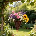thumbnail image 5 of HuiXinOu DIY Decorative Conical Hanging Basket Wreath Faux Semi-Finished Round Wreath Handmade Craft for Front Door Home Wall Garden Holiday Decoration, 5 of 6