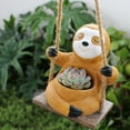 Linjieee Sloth Swing Flower Pot Arrangement Hanging Swing Flower Pot