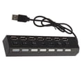 thumbnail image 1 of Hub USB de 4/7 puertos de alta velocidad, interruptor de encendido / apagado, expansor, PC, portátil, portátil, convertidor múltiple, adaptador divisor Speravity  DZ4096-01B, 1 of 2