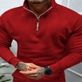 thumbnail image 2 of Sweat-Shirt en Molleton Uni pour Hommes avec Demi-Zip et Col Montant, 2 of 3