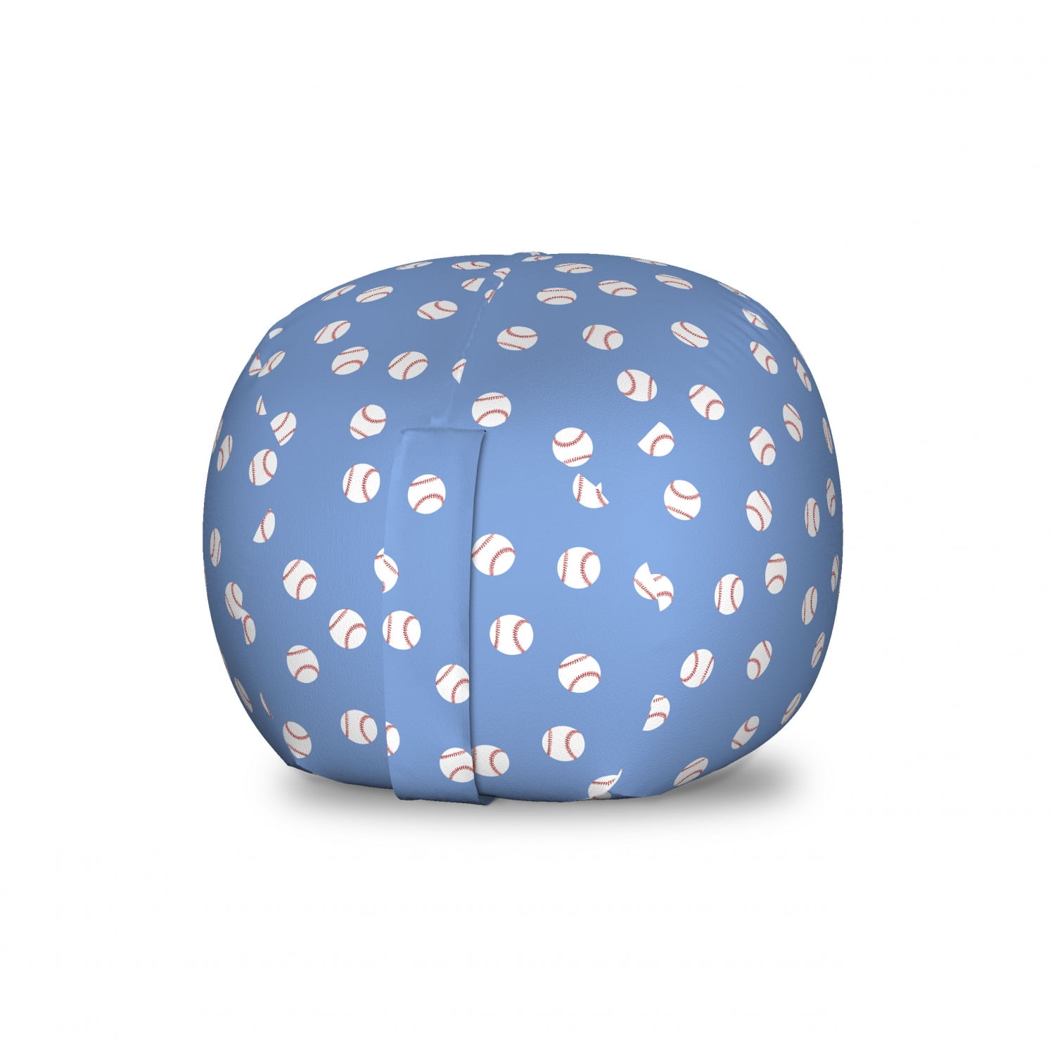 Baseball Storage Toy Bag Chair, Balls on Blue Toned Background Softball
