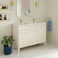 thumbnail image 5 of Cascade 48" Freestanding Bathroom Vanity in White Oak with Double Basin Sink Top, 5 of 12