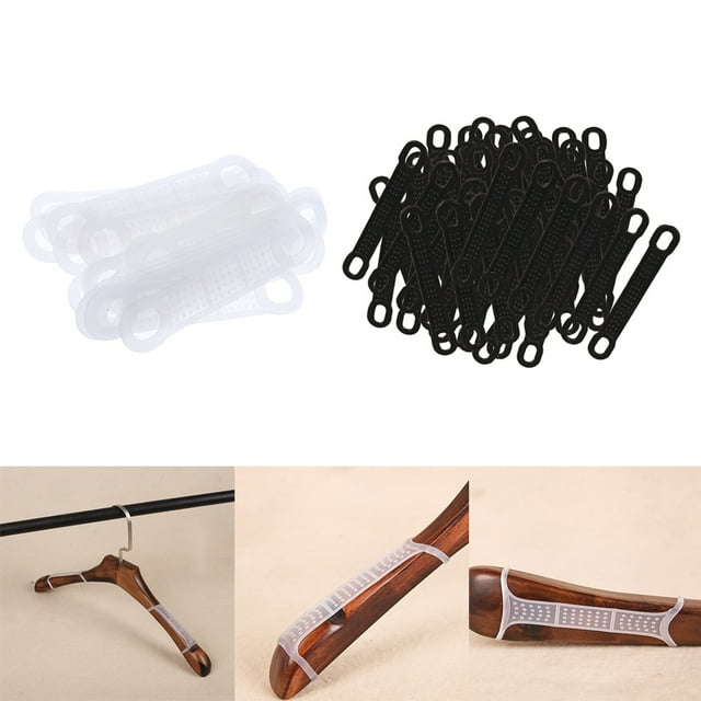 100 Piezas Elásticas Antideslizantes para Colgar Ropa Colgador de Ropa para El Hombro Tiras Almohadillas Yinane Puños de suspensión antideslizantes