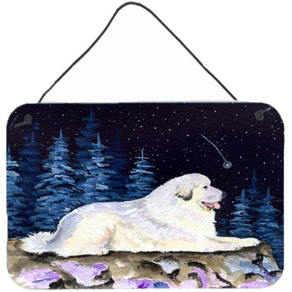 Starry Night Great Pyrenees Indoor Aluminium Metal Wall Or Door Hanging Prints