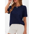 thumbnail image 3 of PRETTYGARDEN Women's Puff Short Sleeve Eyelet Shirts Summer Lace Blouses Dressy Casual Work Tops Spring Teacher Clothes, 3 of 10