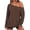 Coffee, variant on Off the Shoulder Tops for Women Oversized Tshirts Long Sleeve Casual Basic Tees Shirts Loose Fit