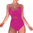 thumbnail image 1 of Women's High Waisted Monokini Swimsuit - Push Up Wrap Swimwear with Ruched Bottom, Removable Padding, S-XXL Sizes, 1 of 4