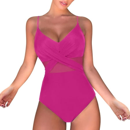 YOTMKGDO One Piece Swimsuit Women  Shapewear Tummy Control  Suit Up Push Swimwear Waist Bathing High Swimwear Women Monokini Swimsuit   Bodysuits For Women  Strappy Lingerie  Hot Pink+S
