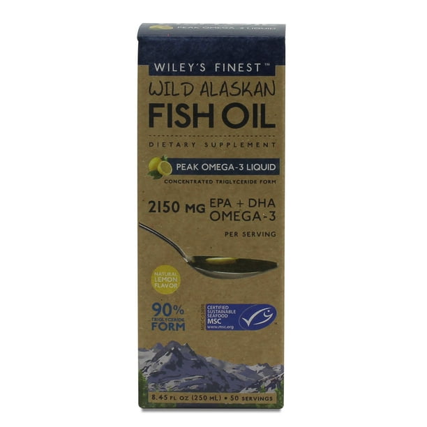 Wiley's Finest Wild Alaskan Fish Oil Peak Omega3 Liquid, 2150 Mg, 8.45