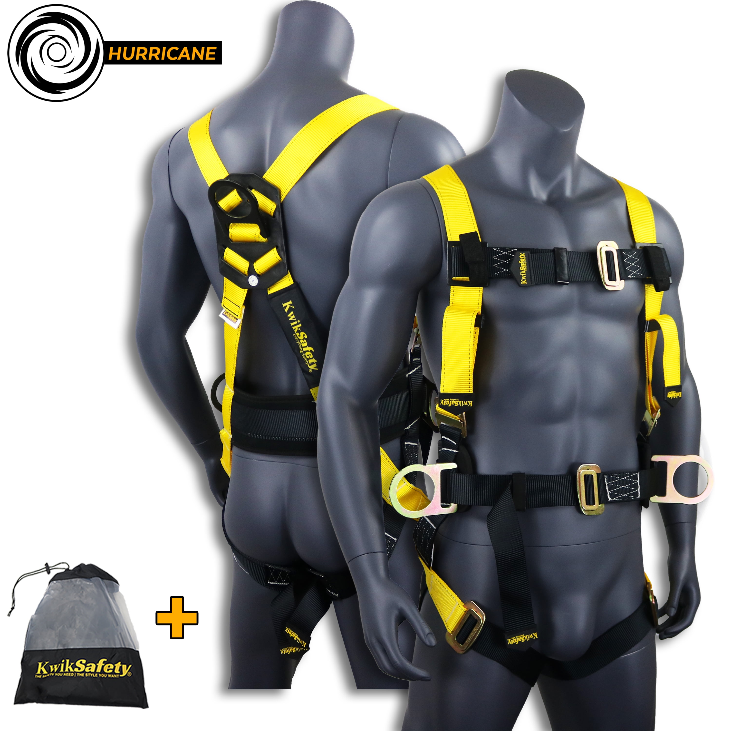 KwikSafety HURRICANE Safety Harness ANSI Fall Protection 3D Ring + Back