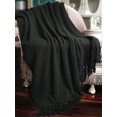 thumbnail image 1 of HOME SOFT THINGS COBIJA TEJIDA REVERSIBLE MANTA LIGERA SÚPER SUAVE Y ACOGEDORA -NEGRO CUERVO - 127X152.4CM, 1 of 5